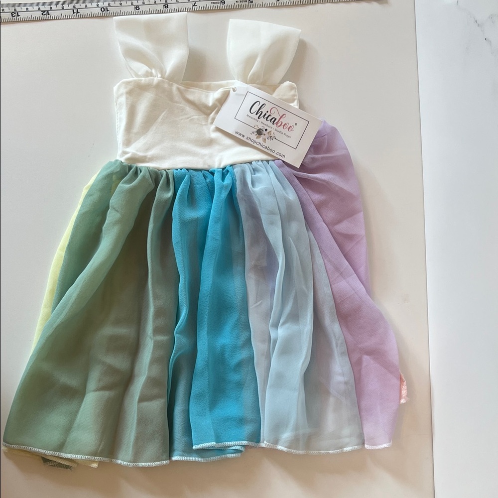 Chicaboo newborn rainbow Dress from photography studio nwt
